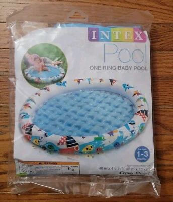 Intex Inflatable One Ring Baby Kiddie Kid's Pool Ages 1-3 Splash Pad Safe Water