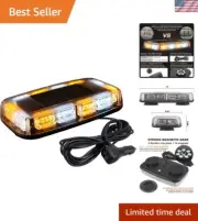 Upgraded Waterproof 48 LED Strobe Light Bar with 16 Flash Patterns for Safety