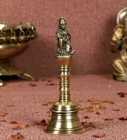 Brass Hanuman Pooja Hand Bell, Ghanti for Puja, Ghanti for Temple