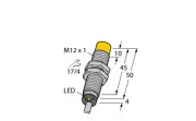 1634825 Turck Inductive Proximity Sensor, Proximity; UPROX BARREL; 3 WIRE;
