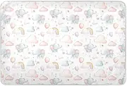 Dreamy Childish Cute Elephants Toddler Highly Absorbent Bed Cushion Non Slip Toddler Bedding Products for Kids Adults Pets, 52" L x 34" W