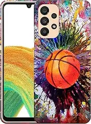 [GlamCase] for Samsung Galaxy A23 5G / 4G, Samsung A23 5G / 4G Case - Vintage Color Basketball Printed Slim & Sleek Cute Plastic Protective Designer Back Phone Case/Cover for Galaxy A23 5G / 4G