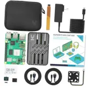 Complete Starter Kit for Raspberry Pi 5 with Aluminum Passive 4GB Black Case