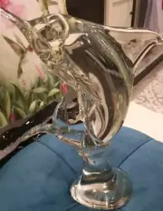 Clear Solid Blown Glass Swordfish Statue