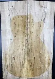 9mm Figure les paul Guitar Top Spalted Maple Bookmatched Wood Luthier Supply