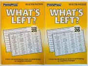 Lot of 2 WHAT'S LEFT Puzzles Penny Press Selected Variety DELL Simon Says 25 26