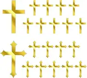 20 Pieces Baptism Cake Toppers, Acrylic Cross Toppers Gold Mirror Acrylic Cake Topper Baptism Cross Cake Topper,DIY Cake Decorating Supplies,Birthday Baby Shower Party Christian Decor(2 Styles)