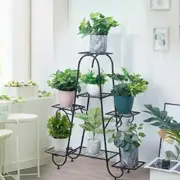 Fin 7 Pots Plant Stand Outdoor Indoor Metal Flower Pots Rack Corner Planter Shelf Au