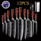 Kitchen Knives Set Japanese Damascus Pattern Chef Knife Stainless Steel Cleaver