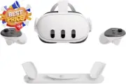 3 512GB White VR Headset Starter Bundle Charging Dock Wireless Fitness Gaming