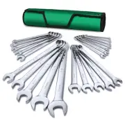Combination Wrench Set, Metric 6 to 32mm, 22-Piece, SuperKrome Finish, Premiu...