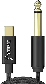 Cubilux Guitar to USB C Cable Compatible with iPhone 16/15 Pro Max, iPad Pro 13/12.9/11, iPad Air 13/5th/4th, MacBook, Galaxy S25/S24, Laptop, Type C to 6.35mm 1/4 Line-in Cord for Instruments, 6 FT