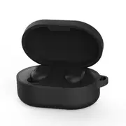 5PCS Silicone Earphone Case Cover for Xiaomi Redmi Airdots TWS Headphone Sports Bluetooth Earphone Case with Hook black