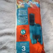 Hartz Wardley 3 Sand Man Model LS 3 Carbon Filter Pads 30 to 35 Gallon Aquariums