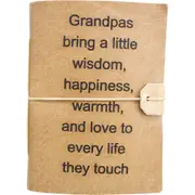 Grandpas Love Leather/Paper 18cm Notebook Stationery Writing Diary Journal Brown