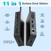 Expension Dock Pro Docking Station, 11 in 1 Microsoft Surface Dock Triple Displa