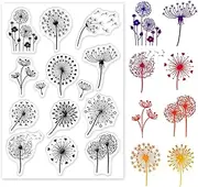 GLOBLELAND Dandelion Clear Stamps Flowers Plants Silicone Clear Stamp Seals for Cards Making DIY Scrapbooking Photo Journal Album Decoration