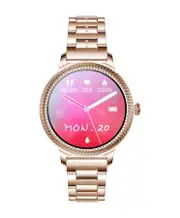 Ladies' Women Smartwatch with Heart Rate and Blood Oxygen Monitoring, Message Notifications Valentine's Christmas Gift for Wife Girlfriend Solid Gold-Tone Steel Band.