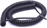 Spring power cord, Coiled extension cord, 4 Core Spring Telescopic Wire Spiral Cable 24AWG0.2mm 20AWG0.5mm 17AWG1.0mm 14AWG2.0mm Stretchable Extension Wire Stretch 3.7 meters 4-cor(4 core 24awg 0.2mm,