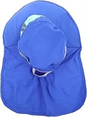 [CLISPEED] Sun Hat for Kids Wide Brim Sun Protection Adjustable Fit Breathable Foldable Outdoor Beach Fisherman Cap Blue