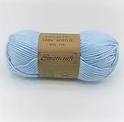 Smartcarft Super Soft Glossy Knitting Yarn 100g 8ply Acrylic Baby Wool (Baby Blue)