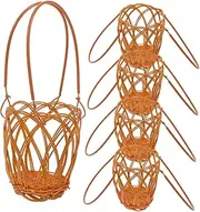 MOKKHNB 5pcs Woven Wine Bottle Storage Baskets Lightweight Plastic Organizer for Picnic Grocery and Outdoor Use Safe and Portable Design for Fruits Vegetables and Sundries