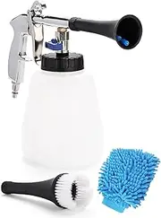 High Pressure Car Cleaning kit, Auto Tornado Deep Cleaning Gun Wash Brush, Spray Tool Kit, Car Washing Cloth, Vehicle Exterior Glass Cleaner, for Air Compressor, with 1L Foam Bottle, 2 Nozzle Sprayer