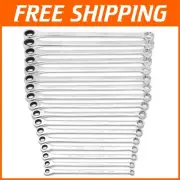 Complete 17 Pc. Double Box Wrench Set - Chrome Vanadium Steel with Ratcheting