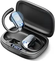 ELECGO Sport Wireless Earbuds, Bluetooth 5.4 Headphones with ENC and AI Noise Cancellation, Playback Hi-Fi Audio & Dual LED Display, Sport Bluetooth Eerphones with Earhooks for Workout, Running