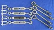 Galvanised Square SHADE SAIL FIXINGS *DIY Kit* H/Eye Suit 90mm POST