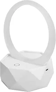 Mini Computer Speakers- Computer Speaker White, PC Computer Stereo Speaker, Cute Computer Speakers with Colorful Night Light (White)
