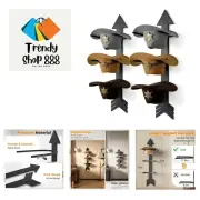Cowboy Hat Rack for Wall Mount 6 Pieces Rustic Wood Arrow Design Hat Holder C...