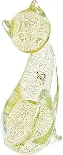 Glass Of Venice Murano Glass Cat Sculpture - Sparkling Gold