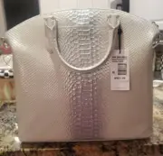 NWT Brahmin Large Duxbury Reflect Harkness Melbourne White & Silver $415
