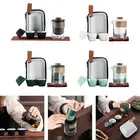 Tea Set Kung Fu Teapot Infuser with 3 Cups Mini Convenient with Lid Porcelain