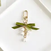 Floral Keyring / Bag Charm (Various Designs) Bag Charm - Buckle - Gold - One Size