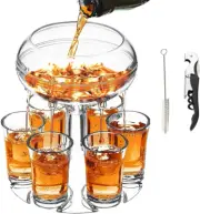 6 Shot Glass Dispenser and Holder, Acrylic Wine Decanter and Bar Shot Dispenser,