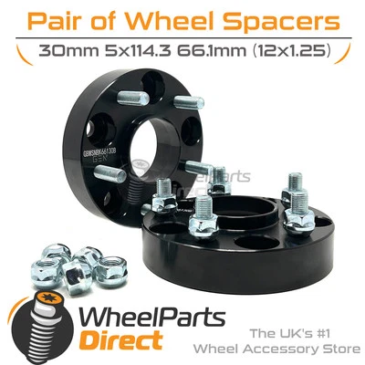 Bolt-On Wheel Spacers (2) 5x114.3 66.1 30mm for Nissan Cefiro [Mk1] 88-94