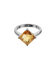 Silver 2.80 ct. tw. Citrine Half-Eternity Ring