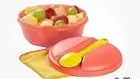 Tupperware Fruit / Bite On The Go Lunch Set with Spoon BRAND NEW