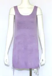 NWT Bikinishe Crochet Beach Purple Stretch Tunic Open Back Sleeveless Size M