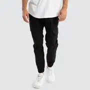 [Nena and Pasadena] F100 Cargo Jogger Black 30