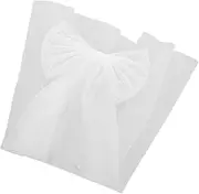 [LIFKOME] White Bridal Bow Clip with Faux Pearls Lightweight Wedding Veil Headdress for Brides Elegant Hair Accessory for Engagements and Ceremonies Versatile Bridal Headpiece Occasion
