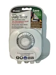 NEW Westek TM09DHB INDOOR 2 OUTLET DAILY TIMER- NEW UNOPENED