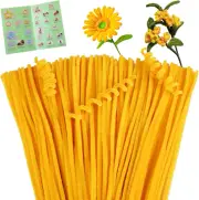100 Pieces Pipe Cleaners Chenille Stem, Light Golden Pipe Cleaners Craft, Fuzzy