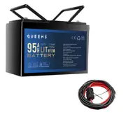 QUEENS 12V 1216Wh 100A Lithium Battery + Controller to Battery M8 Cable (6m, 60A)
