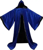 LuckyMjmy Velvet Wizard Robe Halloween Cloak Fancy Cosplay Costume