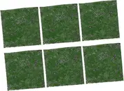 6pcs Fake Grass Carpet for Micro Landscapes DIY Decor for Spaces for Succulents and Home Decoration