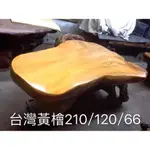 (茶陶音刀)台灣黃檜原木桌 .210X120X高66公分