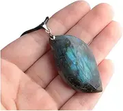 1Pcs Natural Labradorite Moonstone Stone Pendants Energy Stone Healing Necklace Gift
